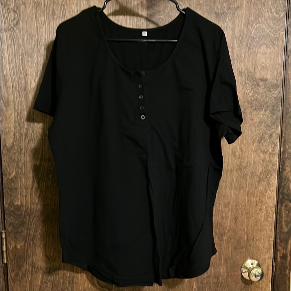 Black Button-Up Women's Top